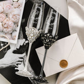 Blossom Black & White Flutes & Set for cake - ELENA HONCH