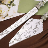 Blossom Eucalyptus Wedding Glasses & Cake Server Set - ELENA HONCH