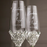 Blossom Eucalyptus Wedding Glasses & Cake Server Set - ELENA HONCH