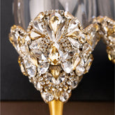 Blossom Gold Wedding Glasses & Cake Cutting Set - ELENA HONCH