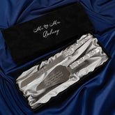 Blossom White Flutes & Cake Set in Silver Satin-Lined Boxes - ELENA HONCH