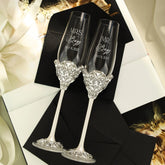 Plate Forks Set Newlyengaged gift for couple BridalShower birthday gift for her him Wedding Keepsake for Mr&Mrs Bride&Groom