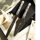 Blossom White Wedding Glasses & Cake Server Set - ELENA HONCH