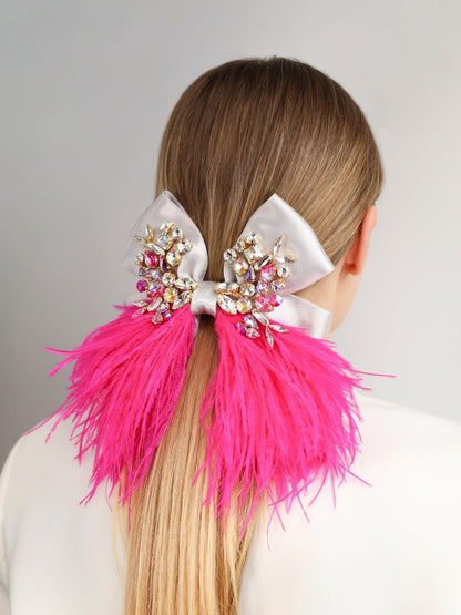 Bow Gilbert Silver &amp; Neon Pink - ELENA HONCH