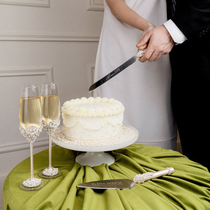 Celina Flutes &amp; Cake Set Ivory - ELENA HONCH