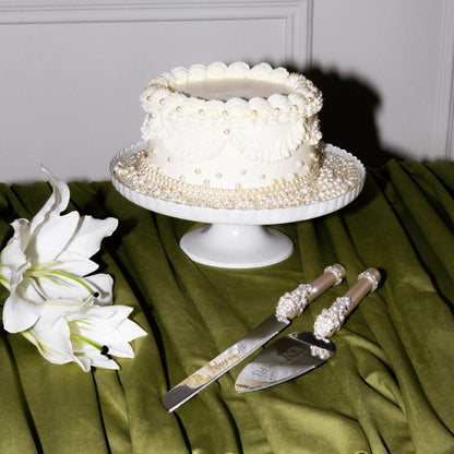 Celina Flutes &amp; Cake Set Ivory - ELENA HONCH
