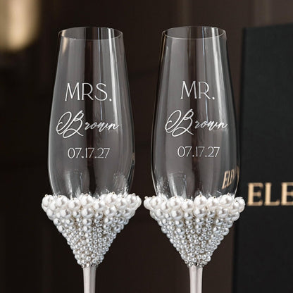 Coastal White Pearl Flutes - ELENA HONCH