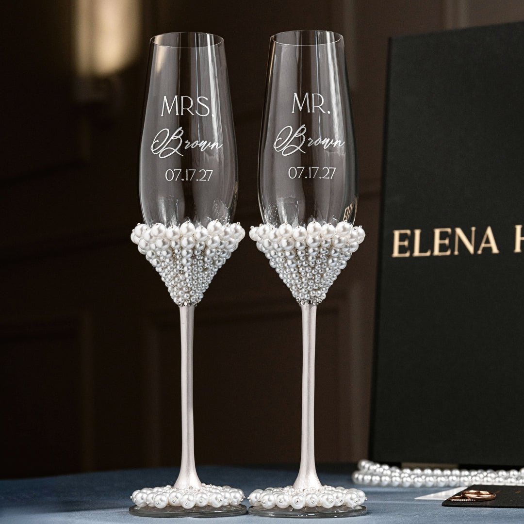 Coastal White Pearl Flutes - ELENA HONCH