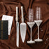 Coastal White Pearl Flutes & Cake Server Set - ELENA HONCH