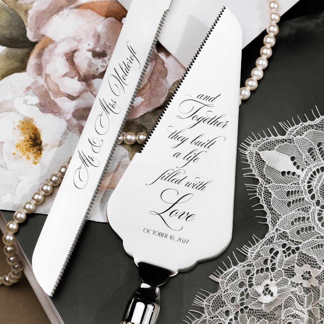Crystal Line Cake Set in Gold - ELENA HONCH