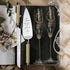 Crystal Line Champagne Flutes & Cake Set in Gold - ELENA HONCH