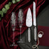 Crystal Line Champagne Flutes & Cake Set in Silver - ELENA HONCH
