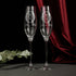 Crystal Line Wedding Flutes in Silver - ELENA HONCH