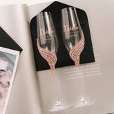 Custom Flutes & Cake Set in Rose Gold for Quinceañera Celebration - ELENA HONCH