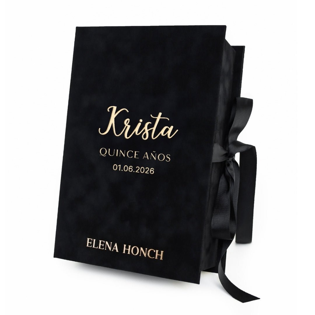 Custom Flutes &amp; Cake Set in Rose Gold for Quinceañera Celebration - ELENA HONCH