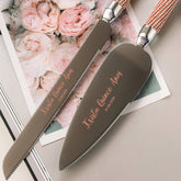 Custom Flutes & Cake Set in Rose Gold for Quinceañera Celebration - ELENA HONCH