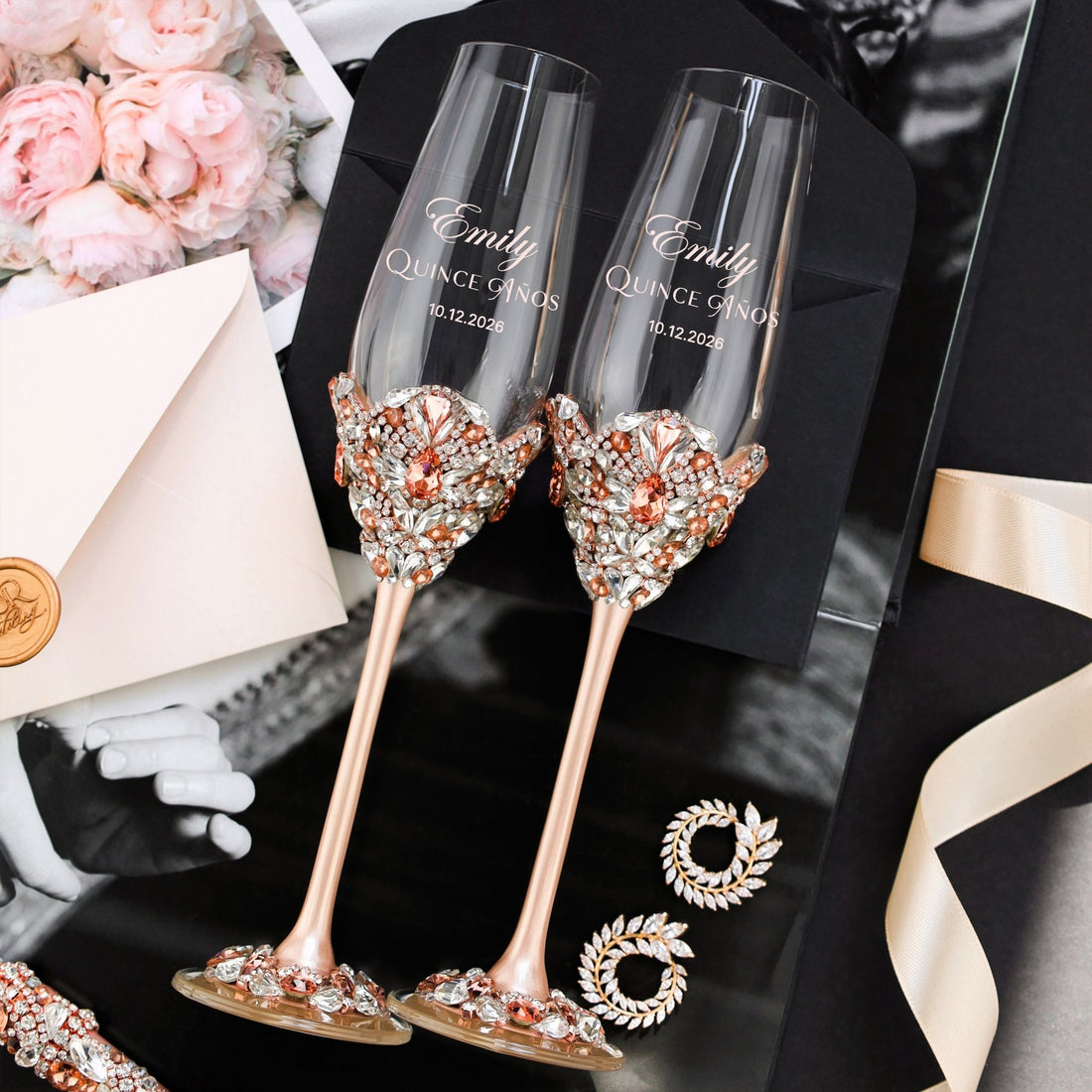 Custom - Made Quinceañera Set Blossom Rose Gold - ELENA HONCH
