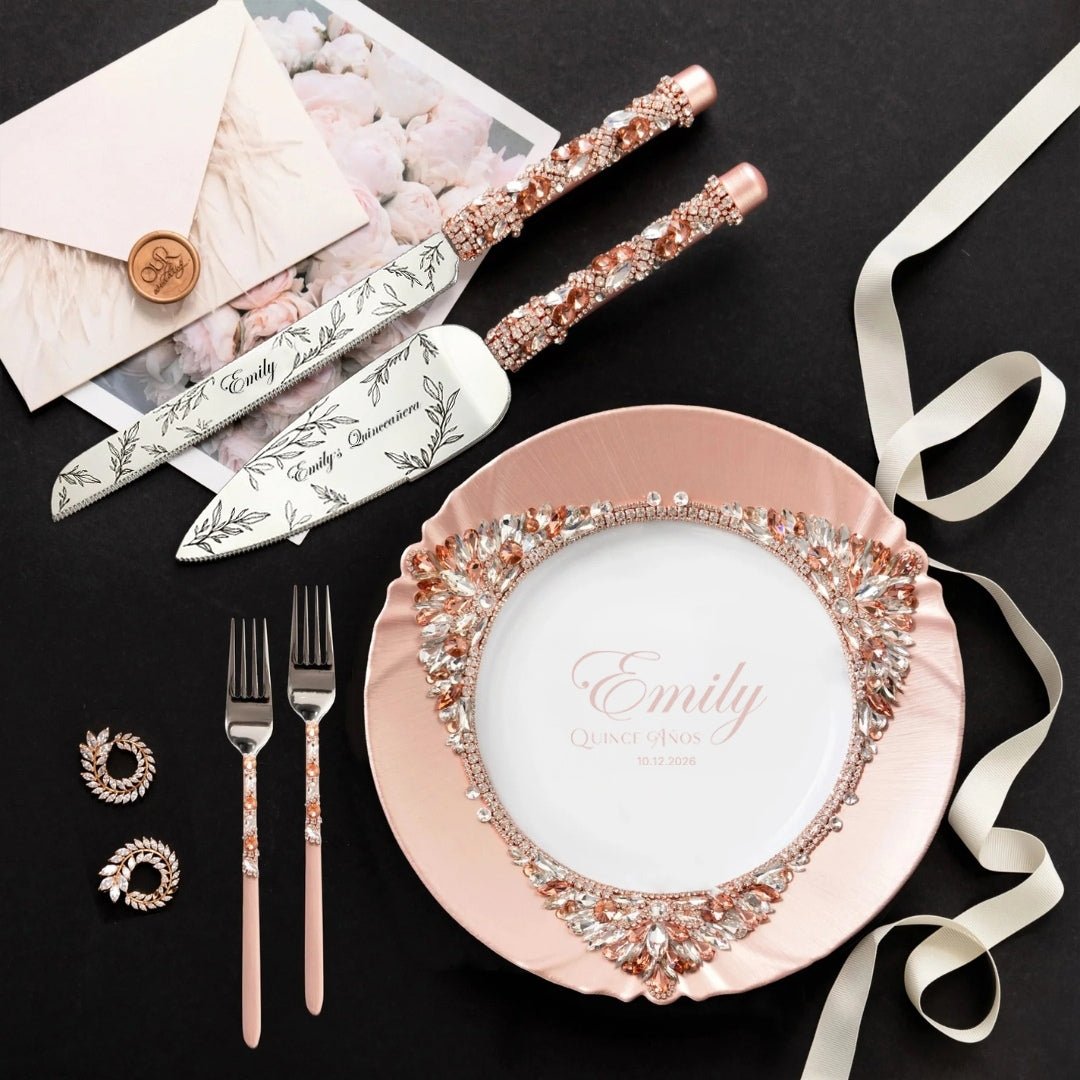Custom - Made Quinceañera Set Blossom Rose Gold - ELENA HONCH
