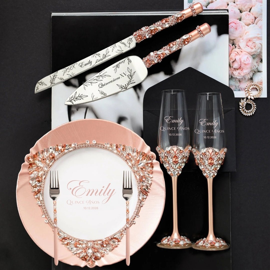 Custom - Made Quinceañera Set Blossom Rose Gold - ELENA HONCH