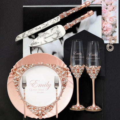 Custom - Made Quinceañera Set Blossom Rose Gold - ELENA HONCH