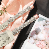Custom Quinceañera Flutes Ruta & Cake Server Set In Blush - ELENA HONCH