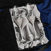 Flutes Blossom White in Silver Satin-Lined Boxes - ELENA HONCH