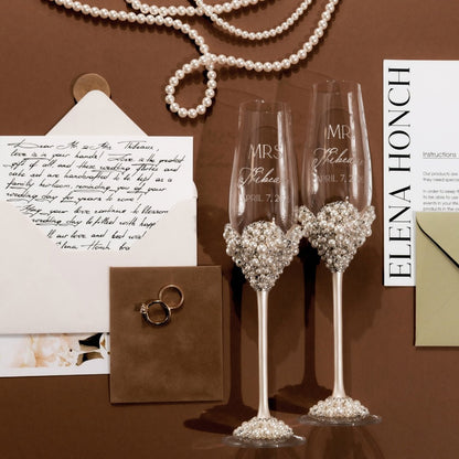 Flutes Celina Ivory &amp; Pearls - ELENA HONCH