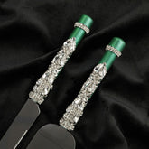 Flutes & Set for Cake in Emerald color - ELENA HONCH