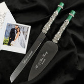 Flutes & Set for Cake in Emerald color - ELENA HONCH