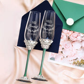 Flutes & Set for Cake in Emerald color - ELENA HONCH