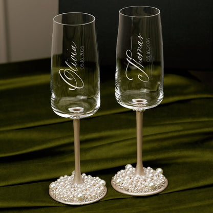 Flutes Violette Ivory &amp; Pearls - ELENA HONCH