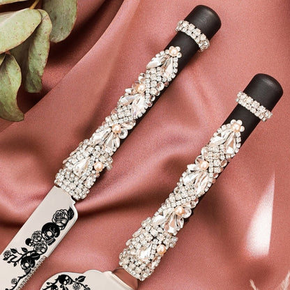 Gothic Black Cake Set With Pearls - ELENA HONCH