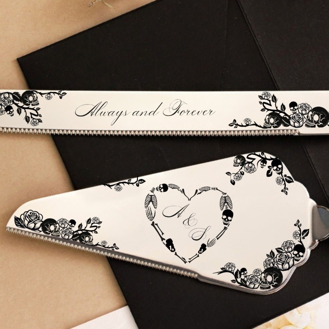 Gothic Black &amp; Gold Cake Cutting Set - ELENA HONCH