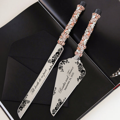 Gothic Black &amp; Rose Cake Server Set - ELENA HONCH