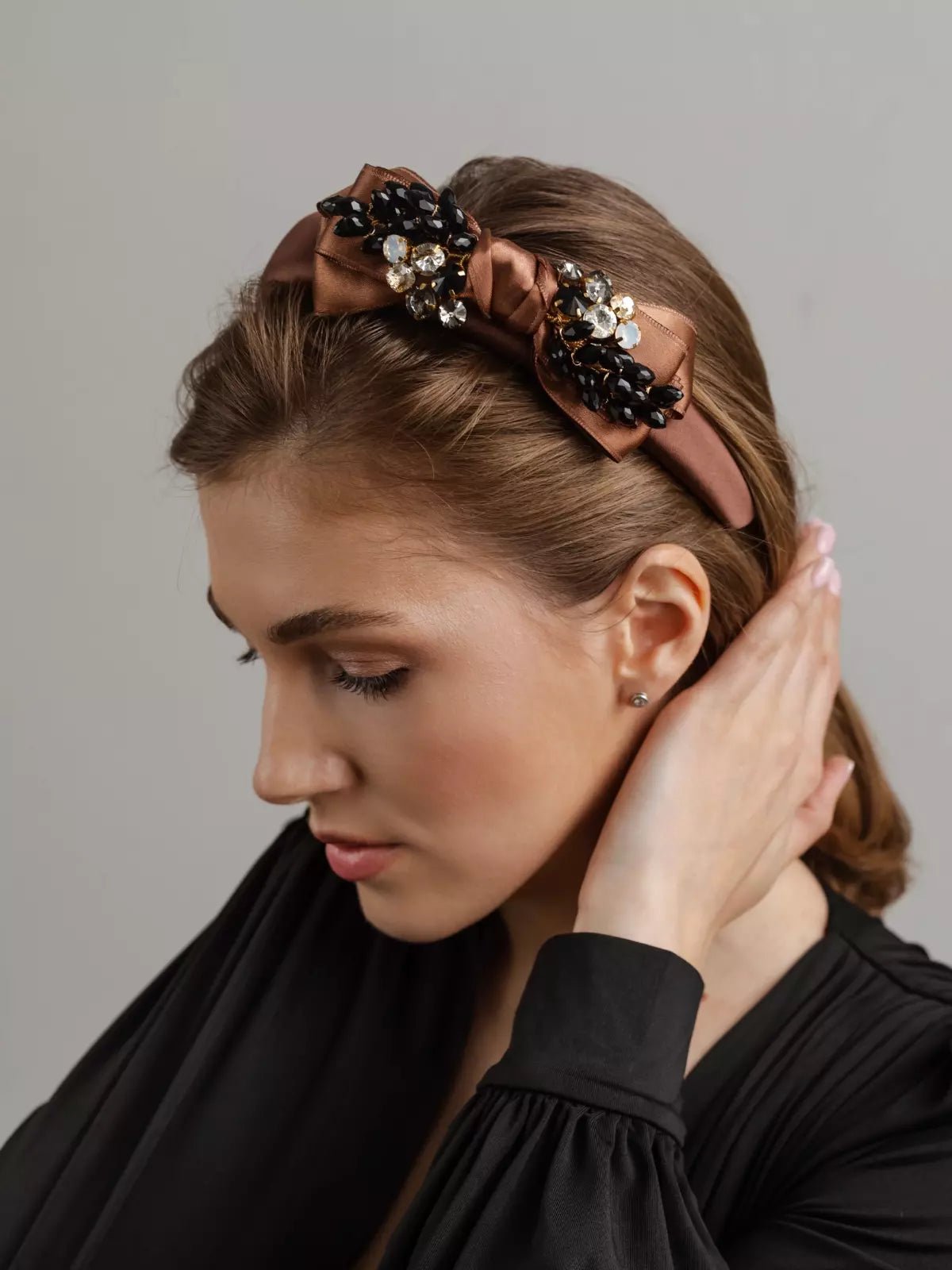 Headband Kellie Chocolate - ELENA HONCH