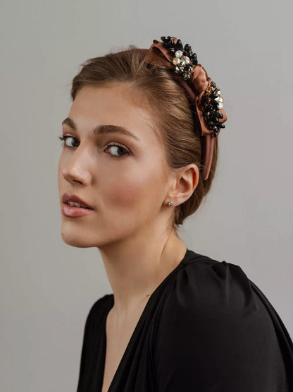 Headband Kellie Chocolate - ELENA HONCH