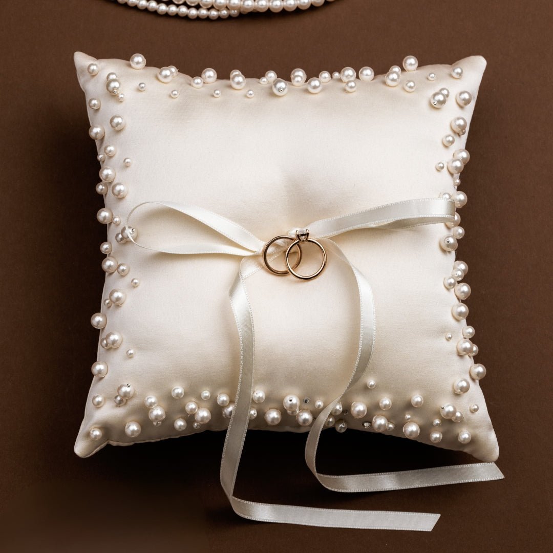 Ivory Pillow For Rings with Pearls - ELENA HONCH