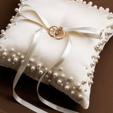 Ivory Pillow For Rings with Pearls - ELENA HONCH