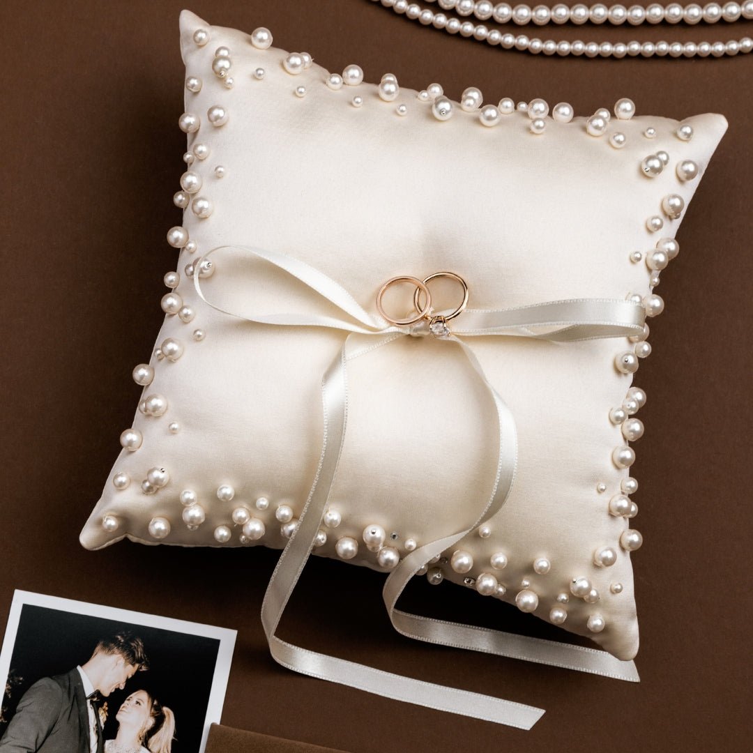 Ivory Pillow For Rings with Pearls - ELENA HONCH