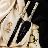 Ivory Tulipa Crystal Flutes & Cake Cutting Set - ELENA HONCH