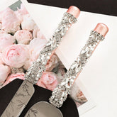 Ivy Blush Wedding Flutes & Cake Set - ELENA HONCH