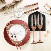 Ivy Flutes & Set for cake in Burgundy - ELENA HONCH