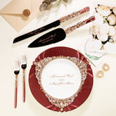 Ivy Flutes & Set for cake in Burgundy - ELENA HONCH