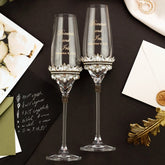 Laser - Engraved Flutes with Cake Set Black & Gold - ELENA HONCH