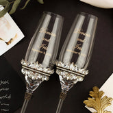 Laser - Engraved Flutes with Cake Set Black & Gold - ELENA HONCH