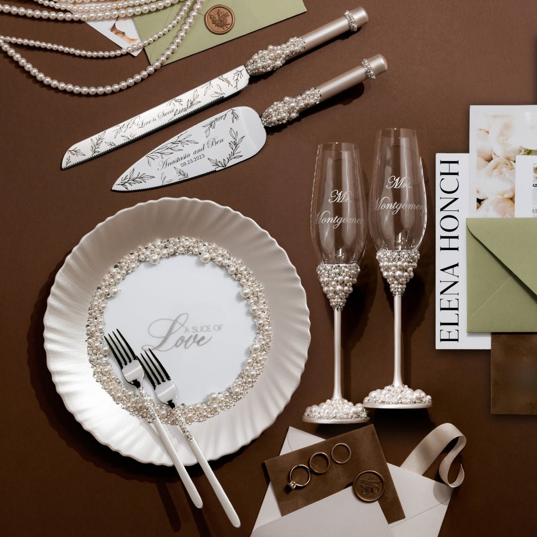 Lily Set Ivory with Pearls - ELENA HONCH