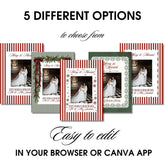Merry & Married Burgundy or Emerald Christmas Photo Card Template - ELENA HONCH