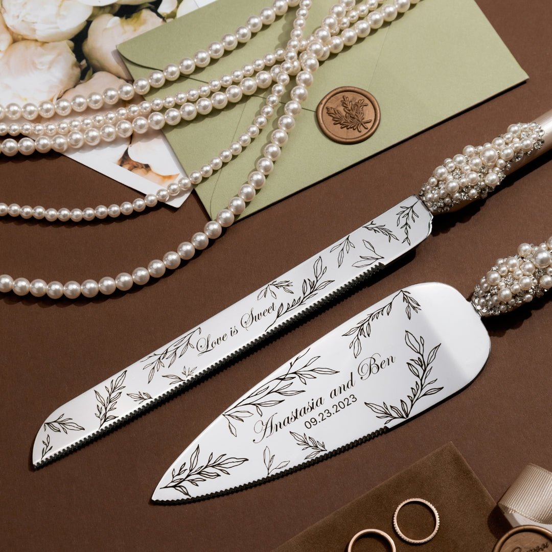 Pearls Ivory Set For Cake - ELENA HONCH