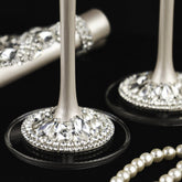 Personalized Crystal Flutes and Set for Cake Ivy White - ELENA HONCH