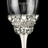 Personalized Crystal Flutes and Set for Cake Ivy White - ELENA HONCH